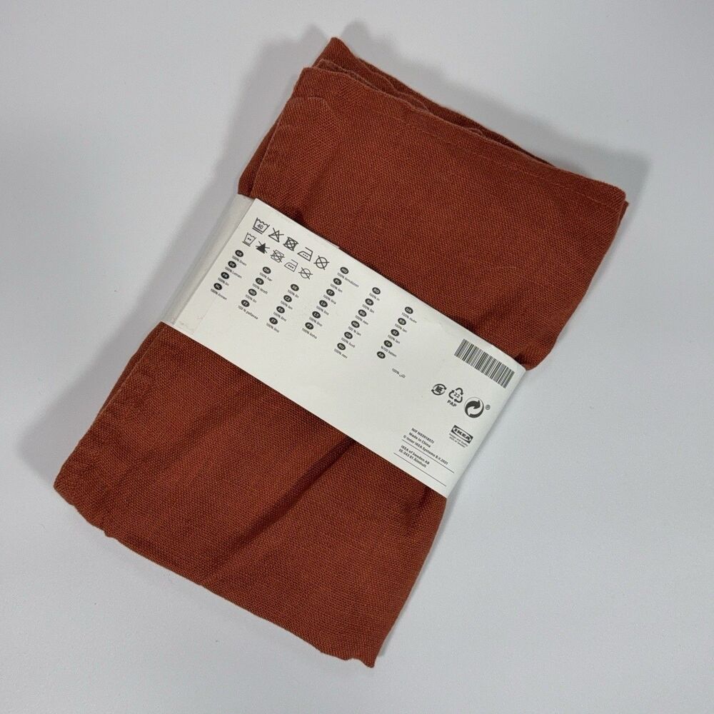 IKEA DYTÅG Cushion Cover Linen Throw Pillow Case 20x20 Burnt Orange Rust NEW - Picture 3 of 5